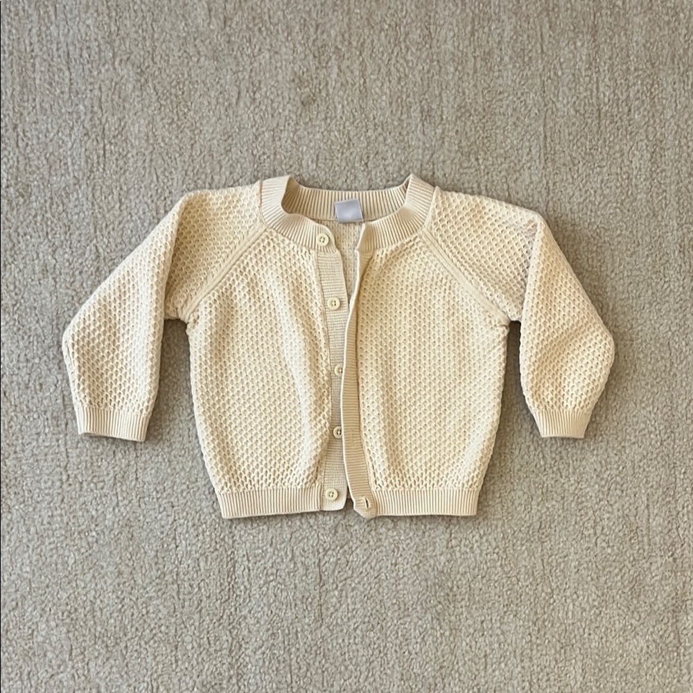 Petit bateau  Cream Knit Button-Up Cardigan
